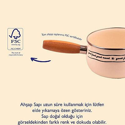 Mötilda Ahşap Saplı Emaye Tavası (EMAY18) - 4