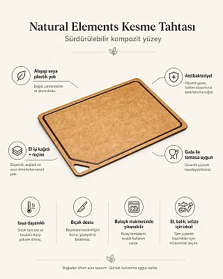 Natural Elements Kesme Tahtası (NEWOODFIBBRD44) - 5