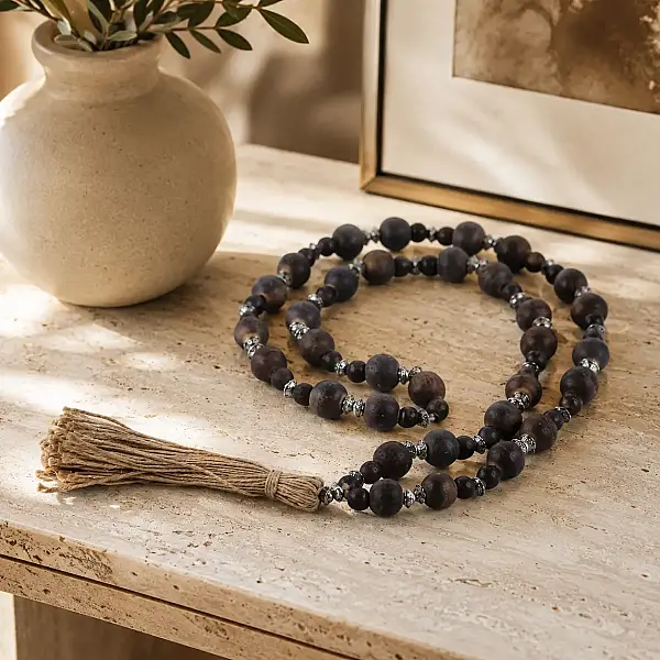 Nil Ahşap Boncuk Dekor 5*5*68 cm (AK.KV0531) - 2