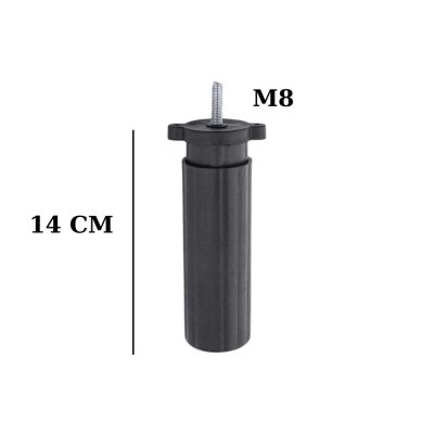 Nobel Ayarlı Koltuk Destek Ayağı Siyah M8 Bağlantılı Ayak 14cm (1277-S) - Nobel (1)