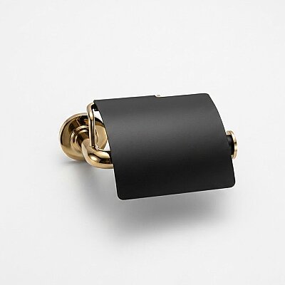 System Banyo Nord Kapaklı Tuvalet Kağıtlığı Gold/Siyah Renk 69x121x155 mm (BA1041 010 GL-AL6) - System Banyo