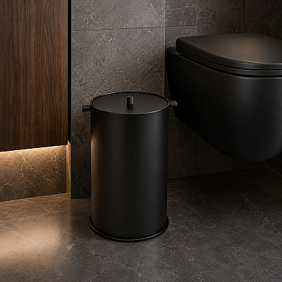Vitale Banyo Nova Çöp Kovası 5 Litre Mat Siyah (KBW-908MB) - Vitale Banyo