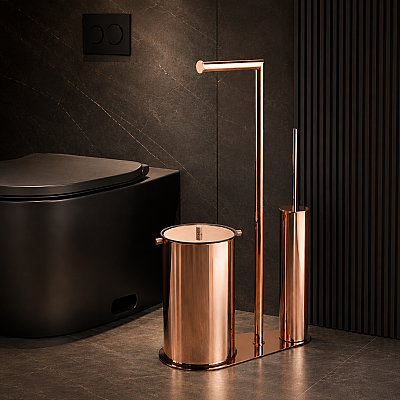 Vitale Banyo Nova Hareketli Wc Set Çöp Kovalı 5 Litre Bakır (KBW-907RS) - Vitale Banyo