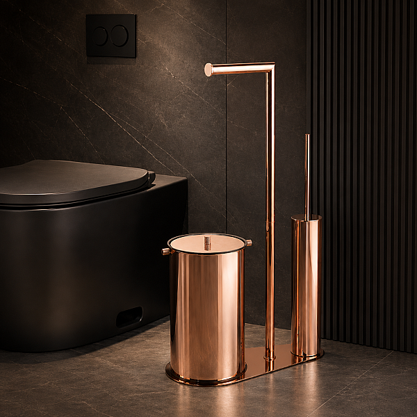 Vitale Banyo Nova Hareketli Wc Set Çöp Kovalı 5 Litre Bakır (KBW-907RS) - 1