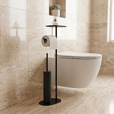 Vitale Banyo Nova Hareketli Wc Set Yuvarlak Mat Siyah (KBW-836-1MB) - 1
