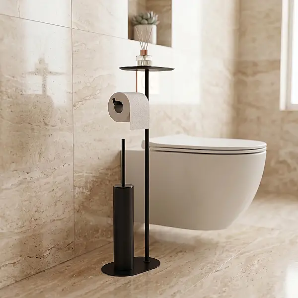 Vitale Banyo Nova Hareketli Wc Set Yuvarlak Mat Siyah (KBW-836-1MB) - 1