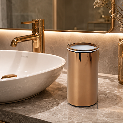 Vitale Banyo Nova Tezgah Üstü Yuvarlak Diş Fırçalık Bakır (KBW-632RS) - Vitale Banyo