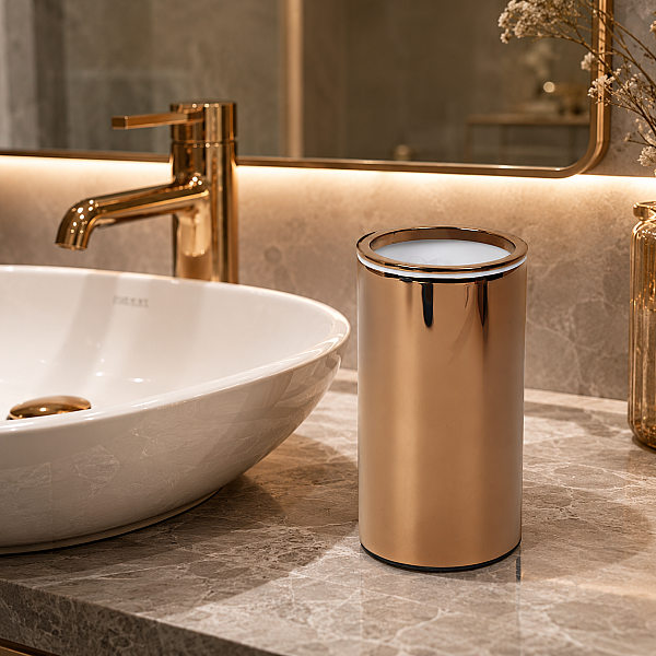 Vitale Banyo Nova Tezgah Üstü Yuvarlak Diş Fırçalık Bakır (KBW-632RS) - 1