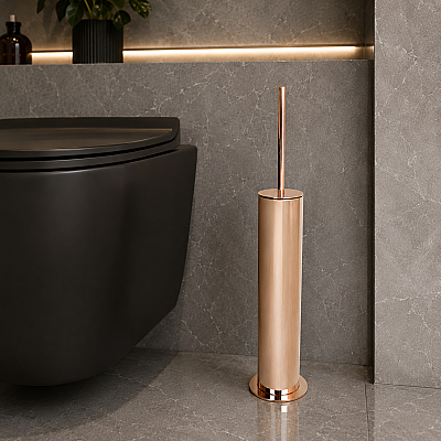 Vitale Banyo Nova Yuvarlak Tuvalet Fırçası Bakır (KBW-8857RS) - Vitale Banyo