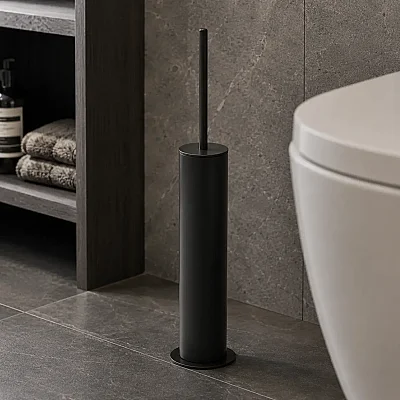 Vitale Banyo Nova Yuvarlak Tuvalet Fırçası Mat Siyah (KBW-8857MB) - 1