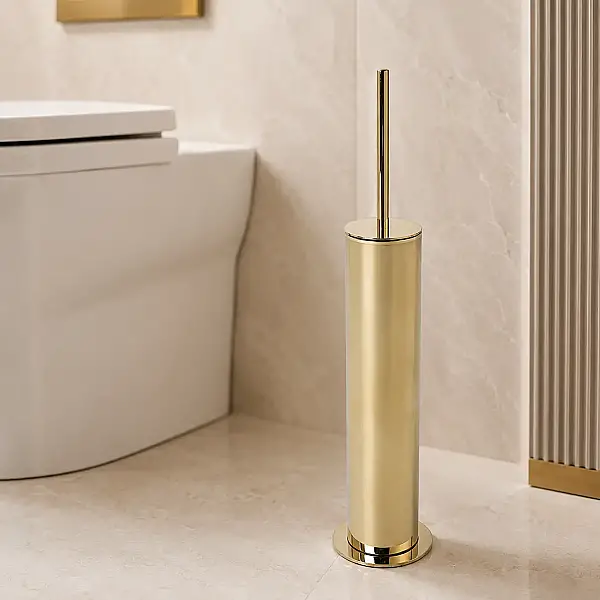 Vitale Banyo Nova Yuvarlak Tuvalet Fırçası Parlak Altın (KBW-8857GL) - 1