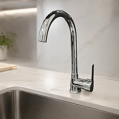 Nsa Viola Kuğu Lavabo Bataryası Krom (A048) - 1
