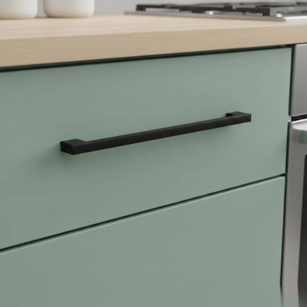 Özen 380 Modeli Çekmece Dolap Kulbu Siyah 224mm Kulp (Ö380-224-02) - 1