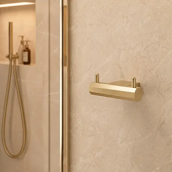 System Banyo Octagon İkili Askılık Gold Renk 34x60x80 mm (BA1026 012 GL) - 1