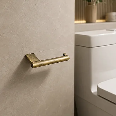 System Banyo Octagon Tuvalet Kağıtlığı Gold Renk 20x75x154 mm (BA1026 002 GL) - 1
