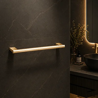 System Banyo Octagon Uzun Havluluk Gold Renk 20x75x450 mm (BA1026 004 GL) - 1