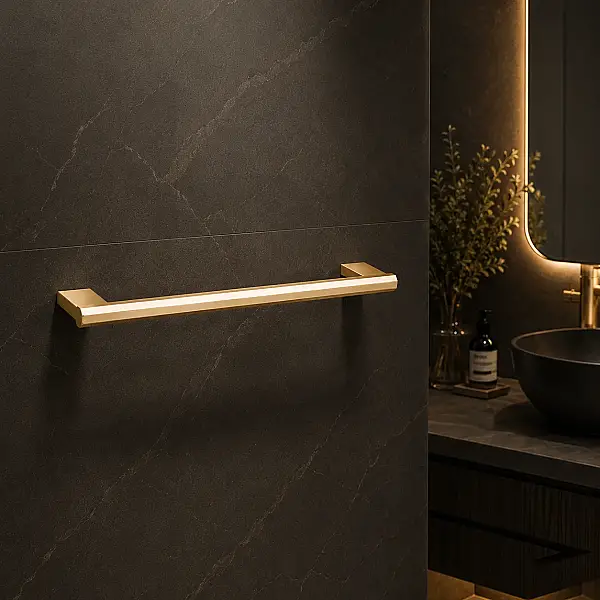 System Banyo Octagon Uzun Havluluk Gold Renk 20x75x450 mm (BA1026 004 GL) - 1