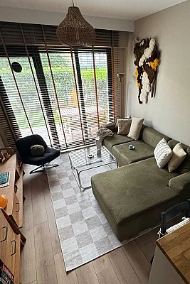 Odessa 502 Damalı Halı Bej Krem Yıkanabilir Dokuma Taban İnce Halı Oturma Odası Salon Halısı 120x200 - 7