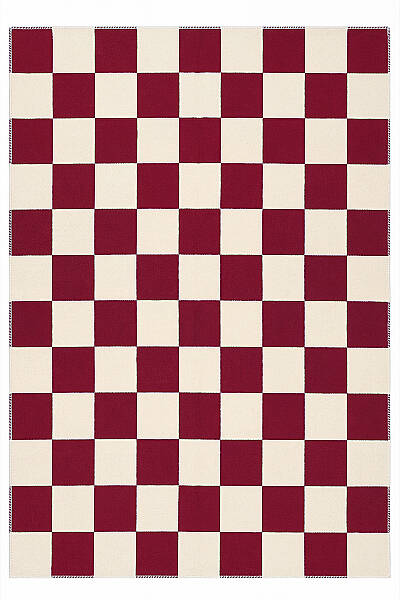 Odessa Bordo Krem Damalı Yıkanabilir Bohem Dijital Baskı Şönil Mutfak Salon Ev Oda Koridor Halısı 120x200 - 1