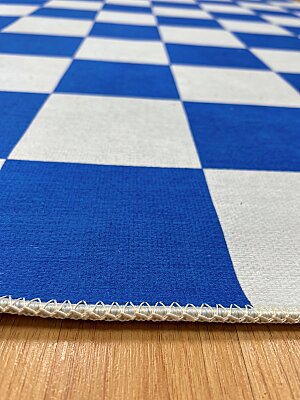 Odessa Mavi Krem Damalı Modern Geometrik Yıkanabilir Dijital Baskı Giyinme Salon Oturma Odası Halısı 120x200 - 3