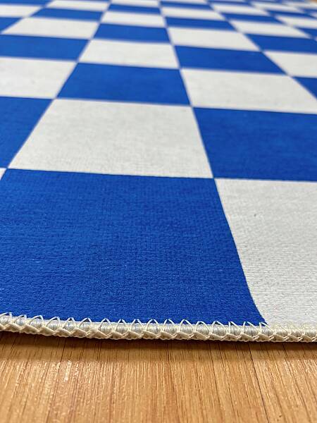 Odessa Mavi Krem Damalı Modern Geometrik Yıkanabilir Dijital Baskı Giyinme Salon Oturma Odası Halısı 120x200 - 3