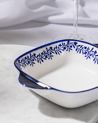 Orva Kare Tabak Mavi/Beyaz 17 cm (AMZ54) - Genel