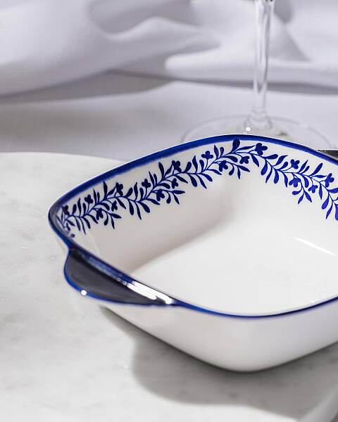 Orva Kare Tabak Mavi/Beyaz 17 cm (AMZ54) - 1