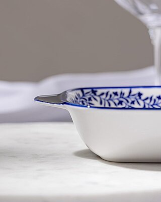 Orva Kare Tabak Mavi/Beyaz 17 cm (AMZ54) - 3