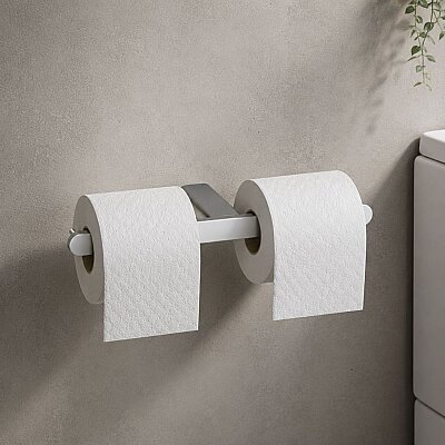 System Banyo Ovalin İkili Tuvalet Kağıtlığı Krom Renk 87x137x159 mm (BA1025 013 CR) - System Banyo