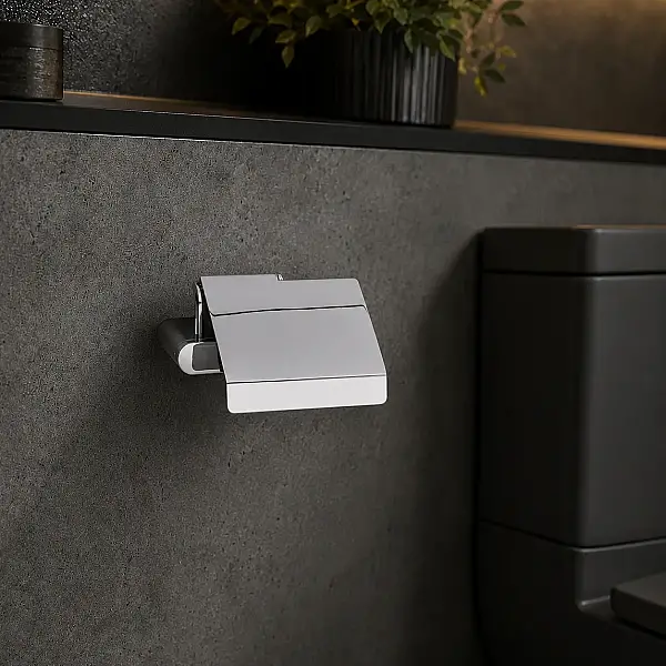 System Ovalin Kapaklı Tuvalet Kağıtlığı Krom Renk 87x137x159 mm (BA1025 023 CR) - 1