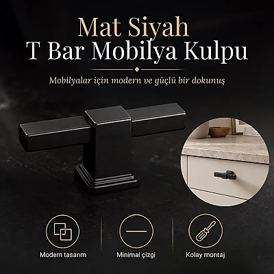 Özen 136 Modeli Siyah Düğme Kulp (Ö136-D-02) - 1
