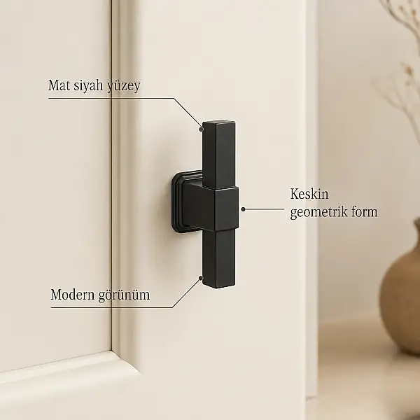 Özen 136 Modeli Siyah Düğme Kulp (Ö136-D-02) - 3