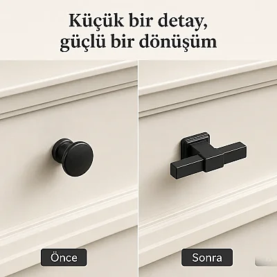 Özen 136 Modeli Siyah Düğme Kulp (Ö136-D-02) - 4