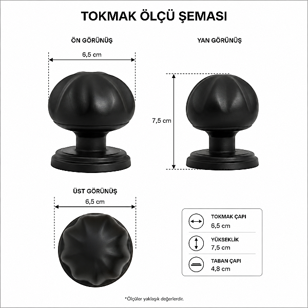 Özen Mevlana Siyah Kapı Tokmağı (Ö238-B-02) - 6