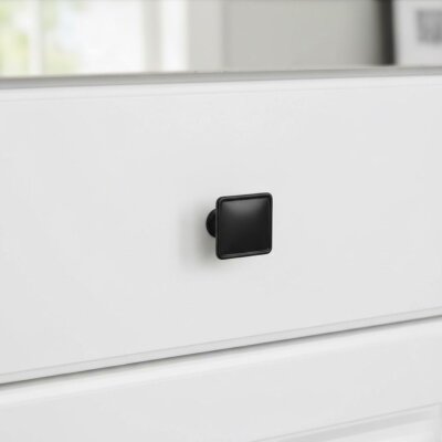 Özer Kare Düz Siyah Düğme Kulp (B-20-D-02/1) - Özer