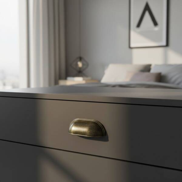 Özer Yuvarlak Mobilya Kulbu Antik Sarı 64mm Tas Kulp (B-5002-64-94) - 1