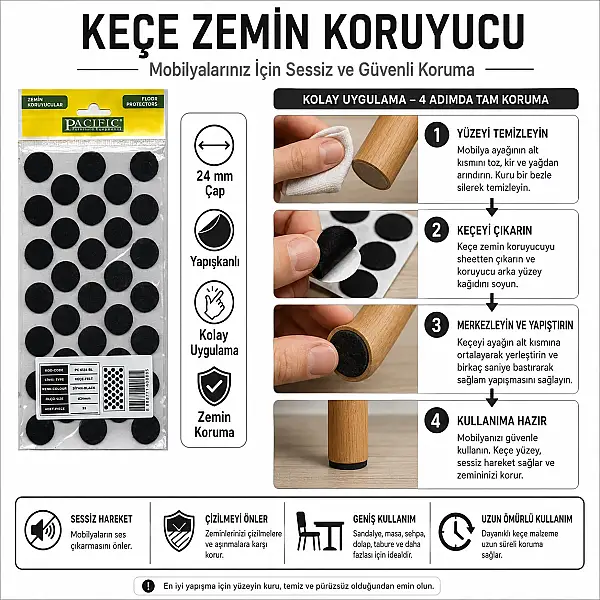 Pacific Siyah Keçe 24mm (TAP152) - 2