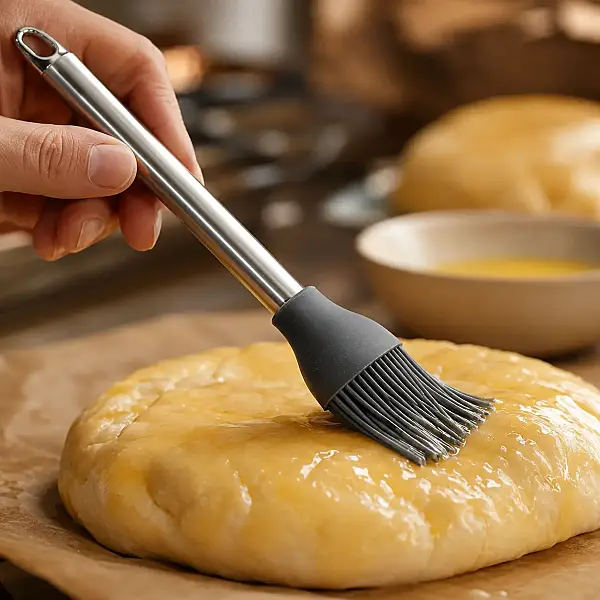 Paslanmaz Çelik Kulplu Silikon Fırça 26,5 cm (AK.JF170481240) - 1