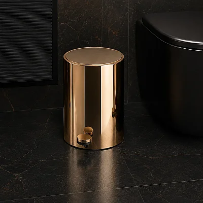 System Banyo Pedallı Çöp Kovası Gold Renk 3 Litre 265x203x203 mm (BA4054 031 GL-GL) - 1
