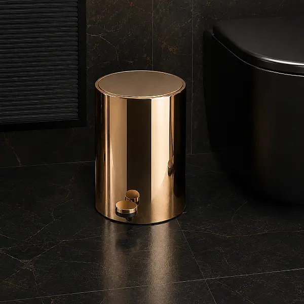 System Banyo Pedallı Çöp Kovası Gold Renk 3 Litre 265x203x203 mm (BA4054 031 GL-GL) - 1