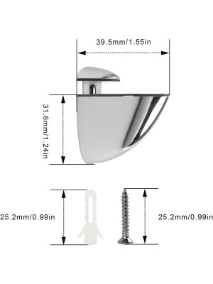 Ayder Pelikan Cam Raf Tutucu Cam Etajer Tutucu Krom (A1825) - 4