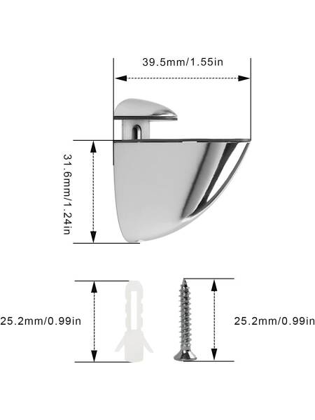 Ayder Pelikan Cam Raf Tutucu Cam Etajer Tutucu Krom (A1825) - 4