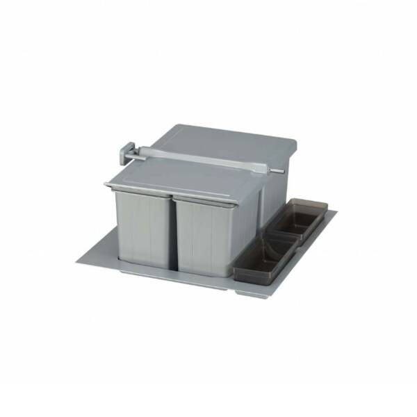 Pelikan Çekmece İçi 12+6+6 Litre 2 Kova Otomatik Çöp Kovası Gri Modül 50cm (81635) - 1