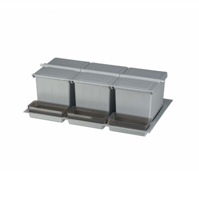Pelikan Çekmece İçi 47 Litre 3 Kova Otomatik Çöp Kovası Modül 80 Gri (81230) - 1