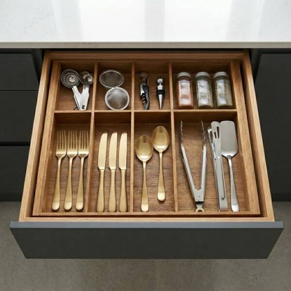 Pelikan Çekmece İçi Ahşap Kaşıklık 60 cm Koyu Meşe (C11060D) - 1