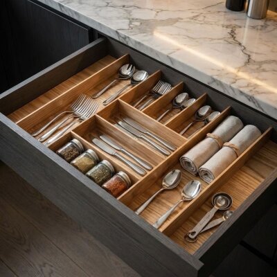 Pelikan Elit Çekmece İçi Ahşap Kaşıklık Açık Meşe 90 cm (E10090L) - Pelikan