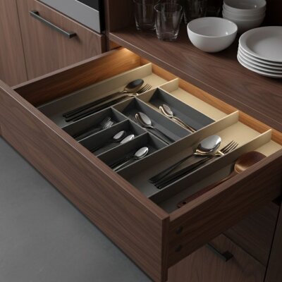 Pelikan Elit Çekmece İçi Ahşap Kaşıklık Antrasit 90 cm (E10090G) - Pelikan