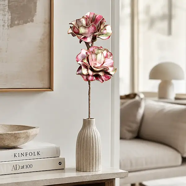 Pembe/Beyaz Yapay Çiçek Dal (AK.ESR0088) - 1