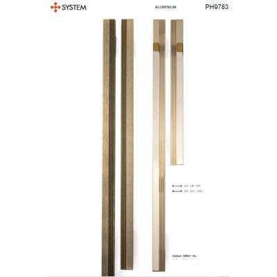 System Çekme Kapı Kolu Antik Renk Kol 890mm (PH9783 0890 ABM-ABM) - System (1)