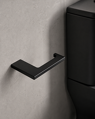 System Banyo Plain Tuvalet Kağıtlığı Siyah Renk 15x80x154 mm (BA1027 002 AL6) - System Banyo
